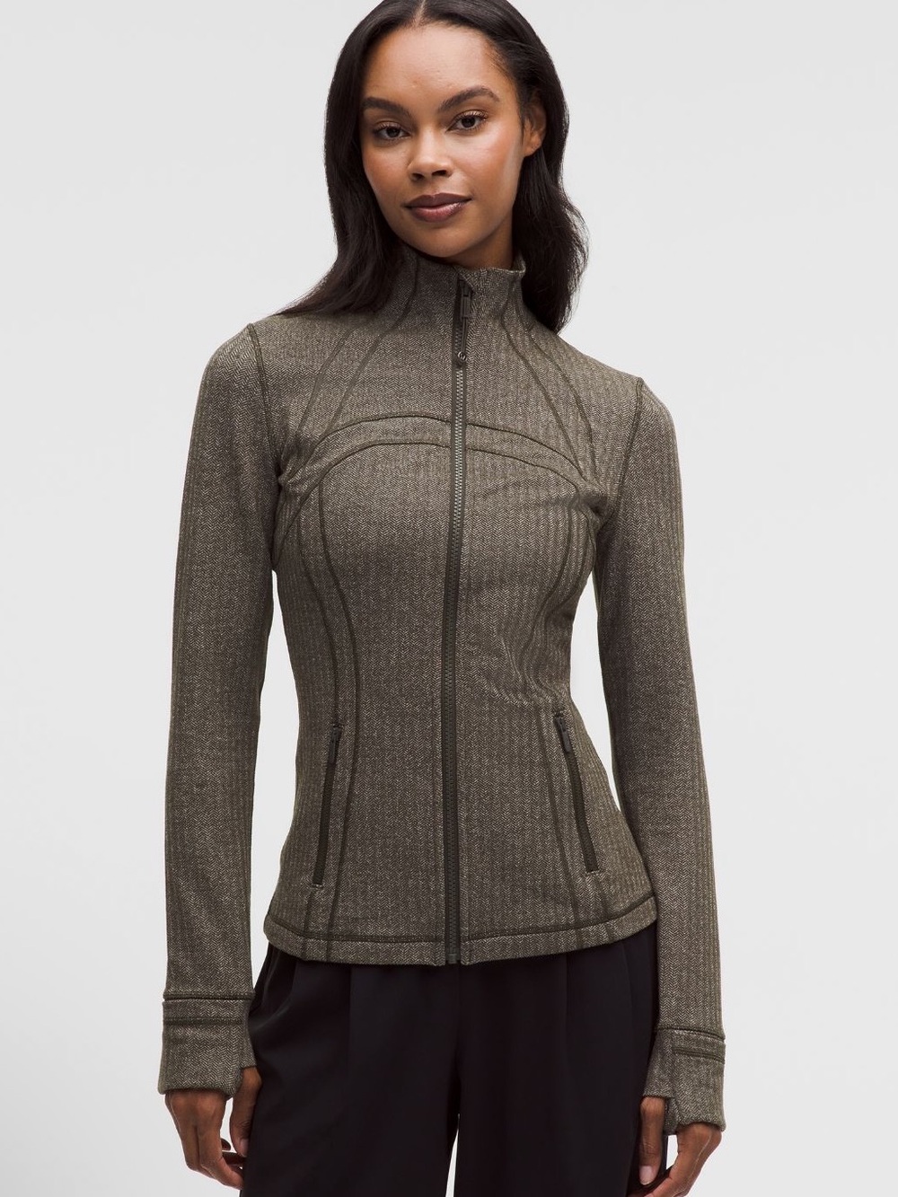Lululemon Define Jacket Herringbone Olive  Green Sz 8 NWT